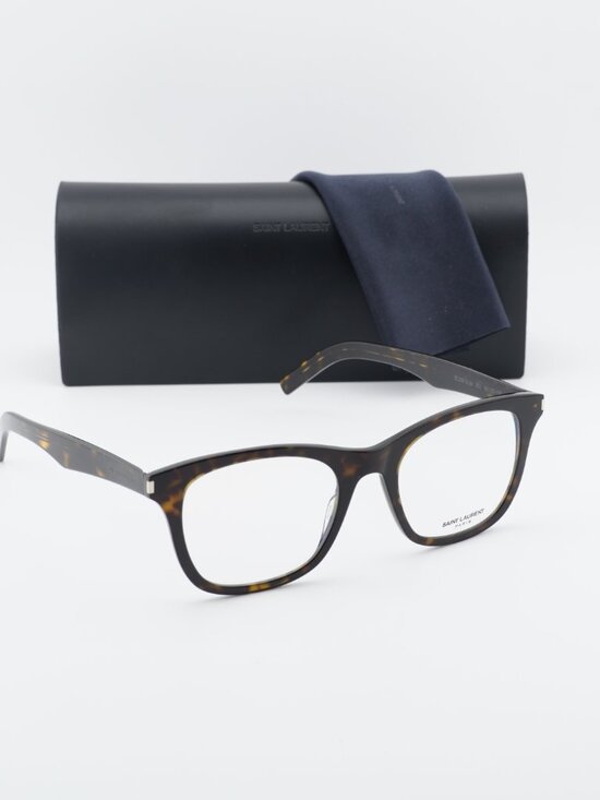 Saint Laurent SL286 SLIM 002 Square Eyeglasses – Havana 50mm main image 9